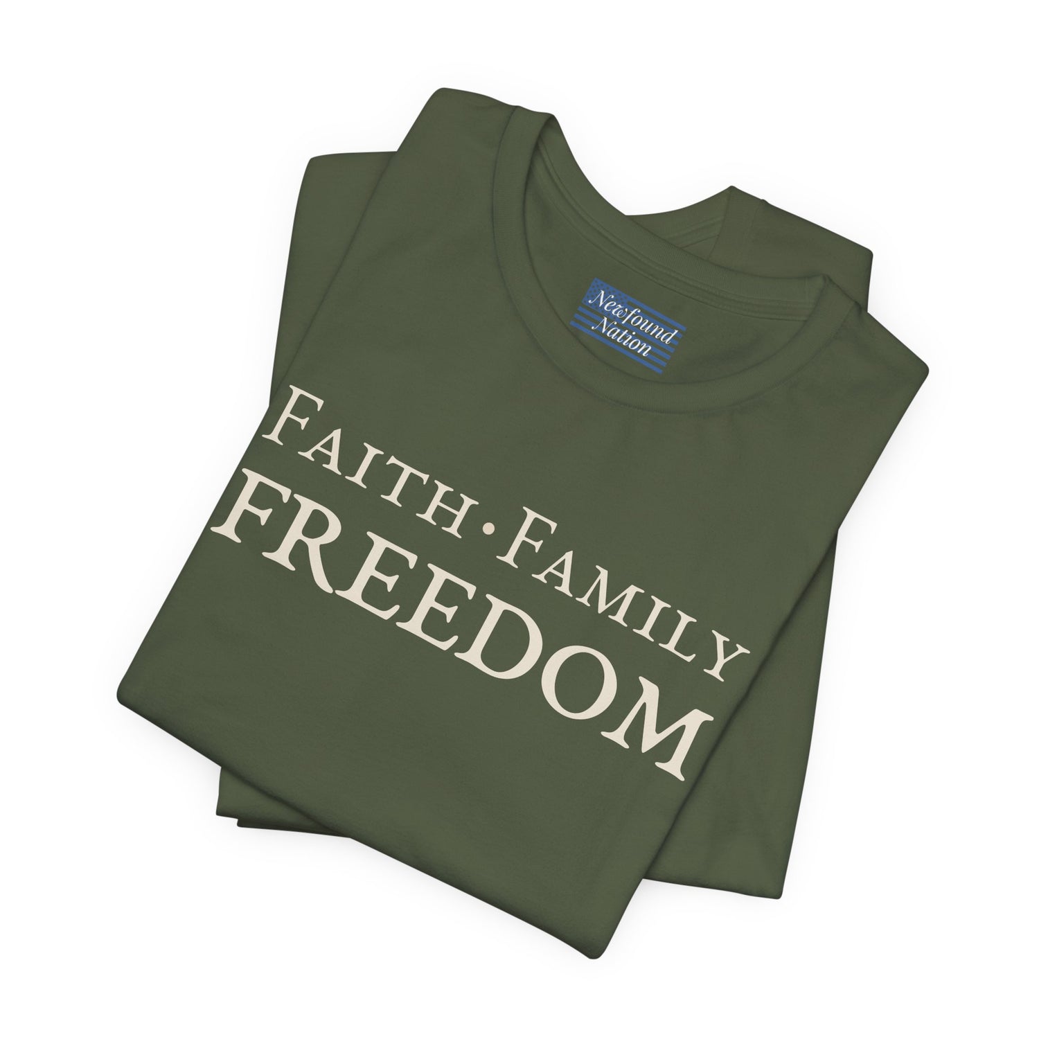 Faith. Family. Freedom. — Bold Stacked Tee (Unisex)
