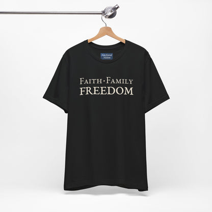 Faith. Family. Freedom. — Bold Stacked Tee (Unisex)
