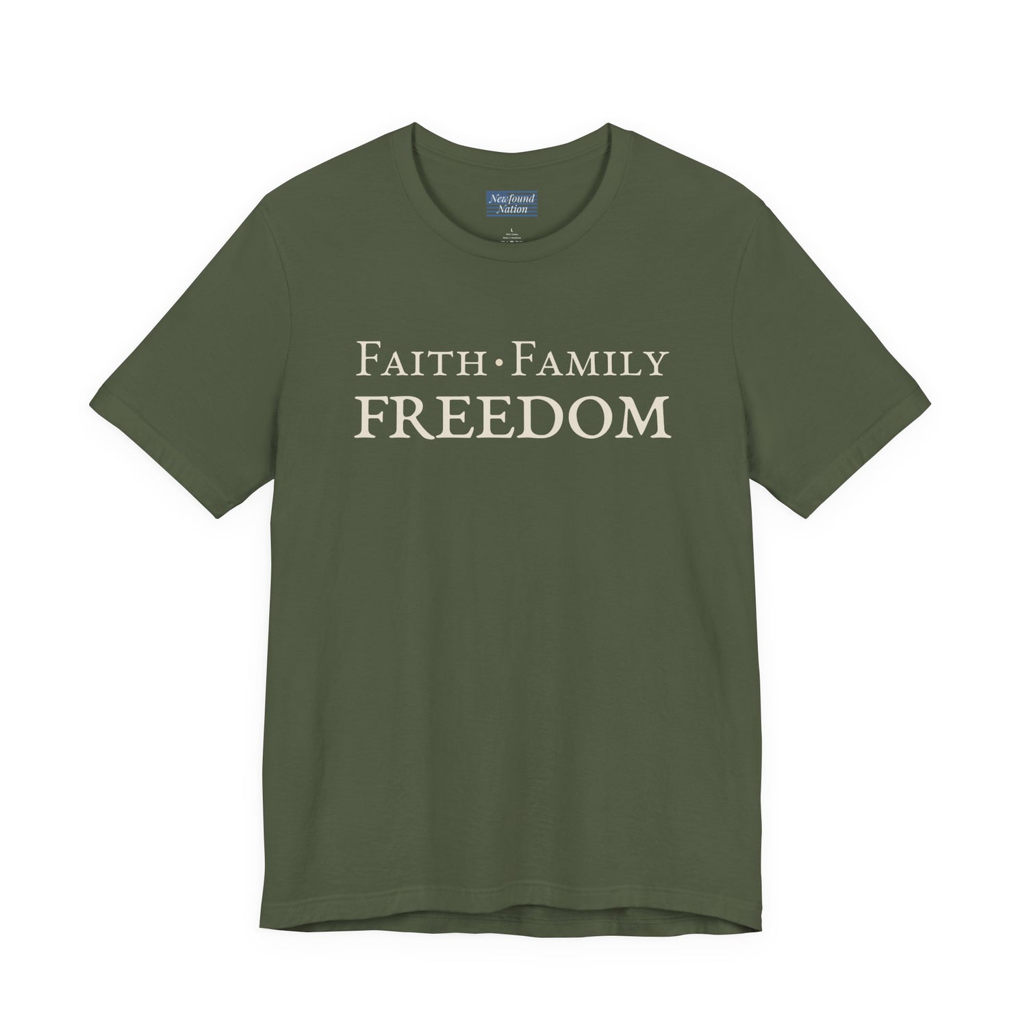 Faith. Family. Freedom. — Bold Stacked Tee (Unisex)