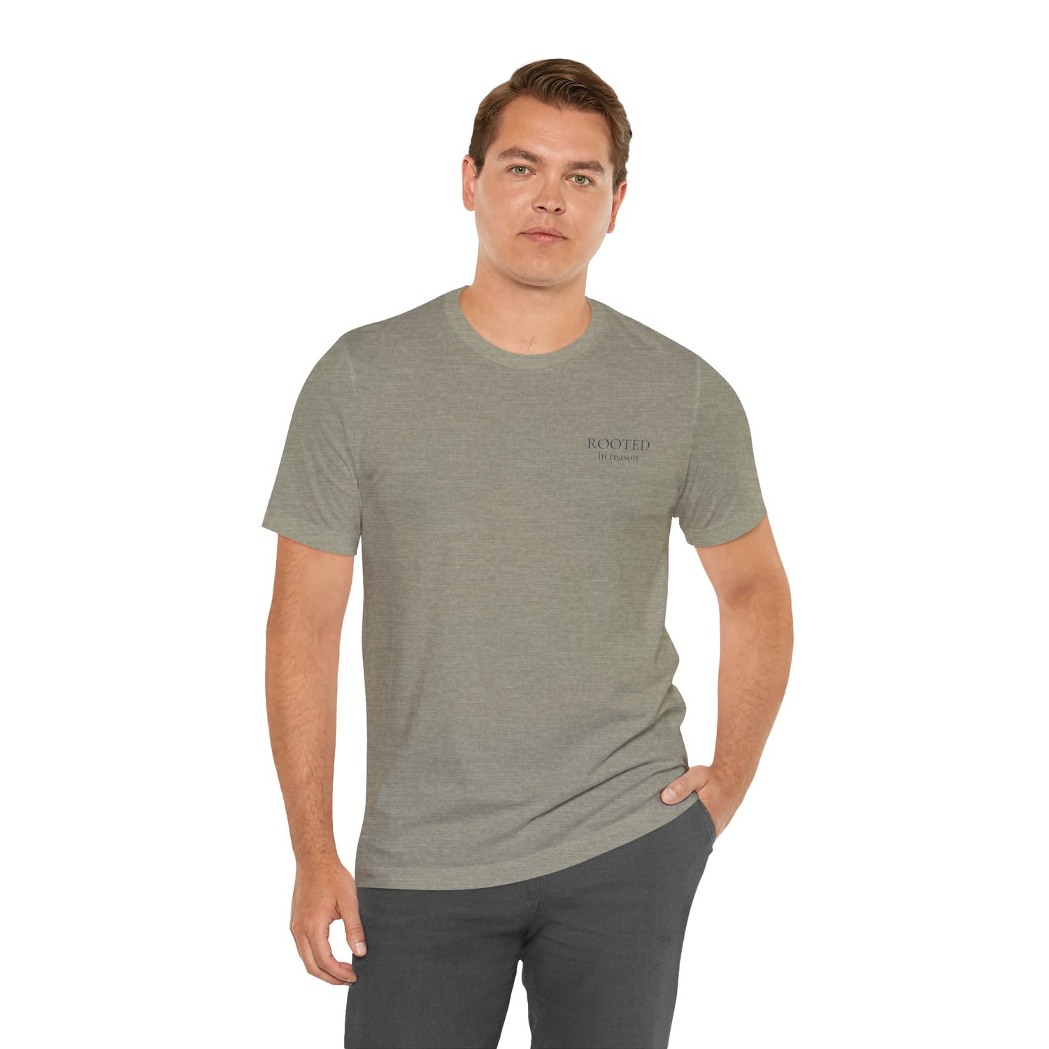 “Rooted in Reason — Subtle Left-Chest Tee (Unisex)”