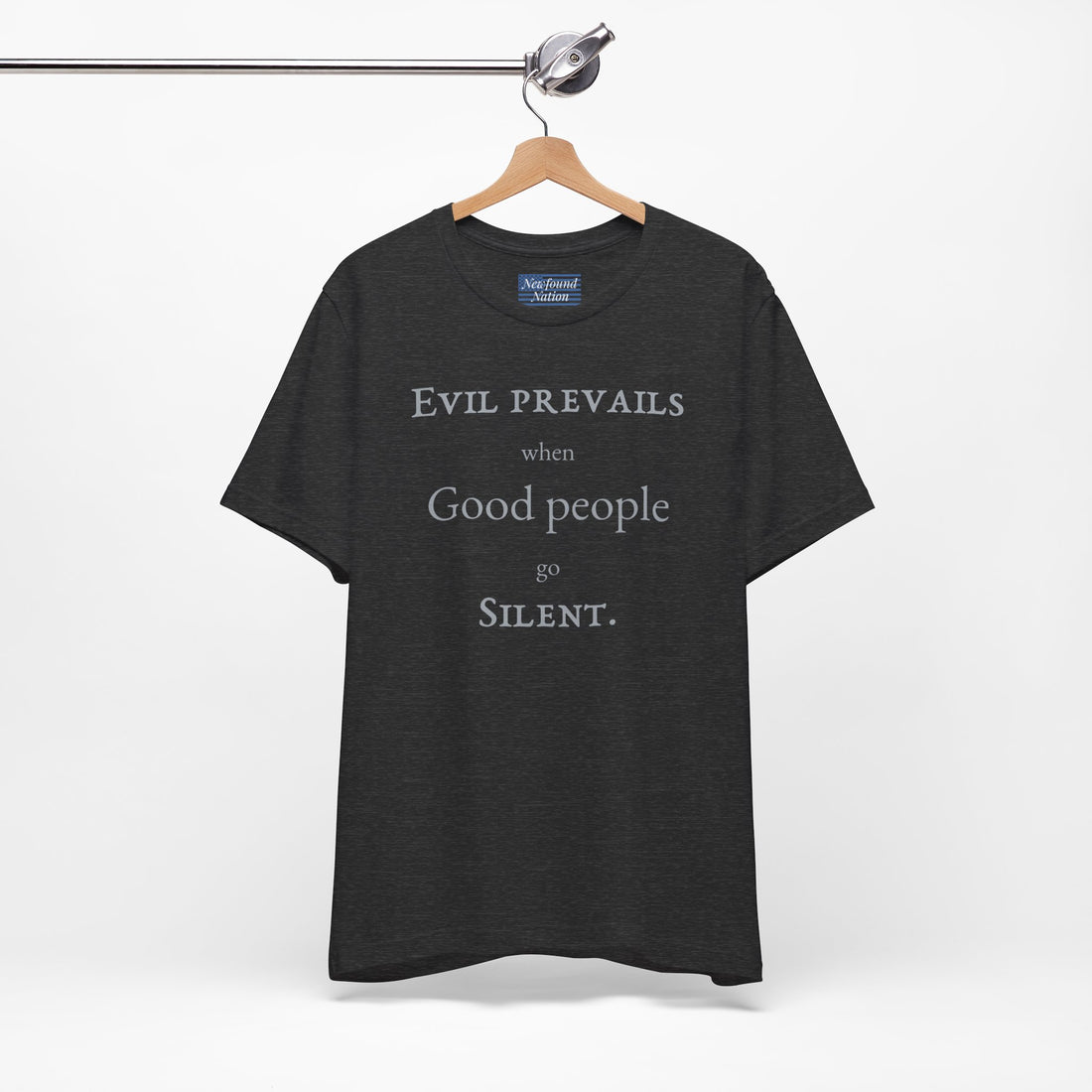“Evil Prevails” Statement Tee — For Those Who Refuse to Stay Silent