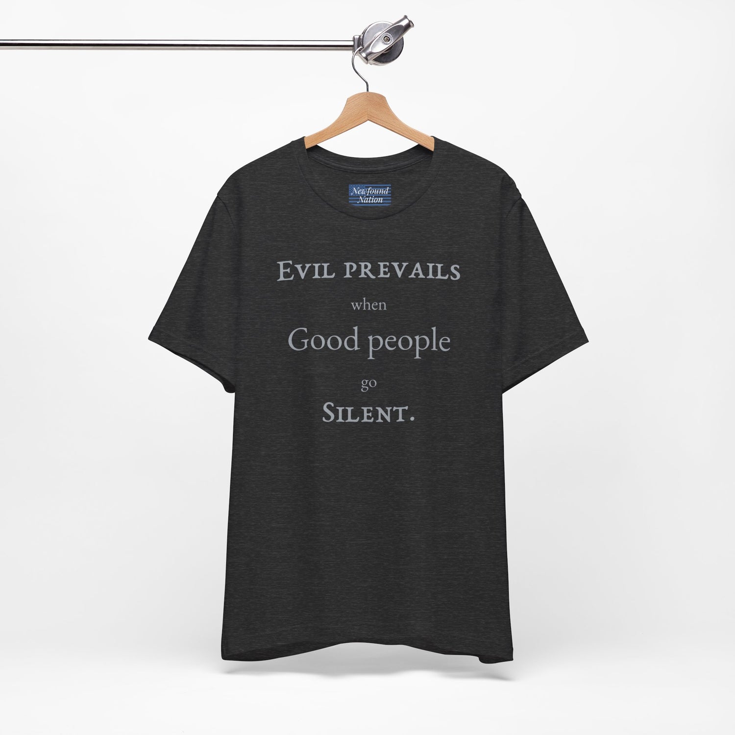 “Evil Prevails” Statement Tee — For Those Who Refuse to Stay Silent