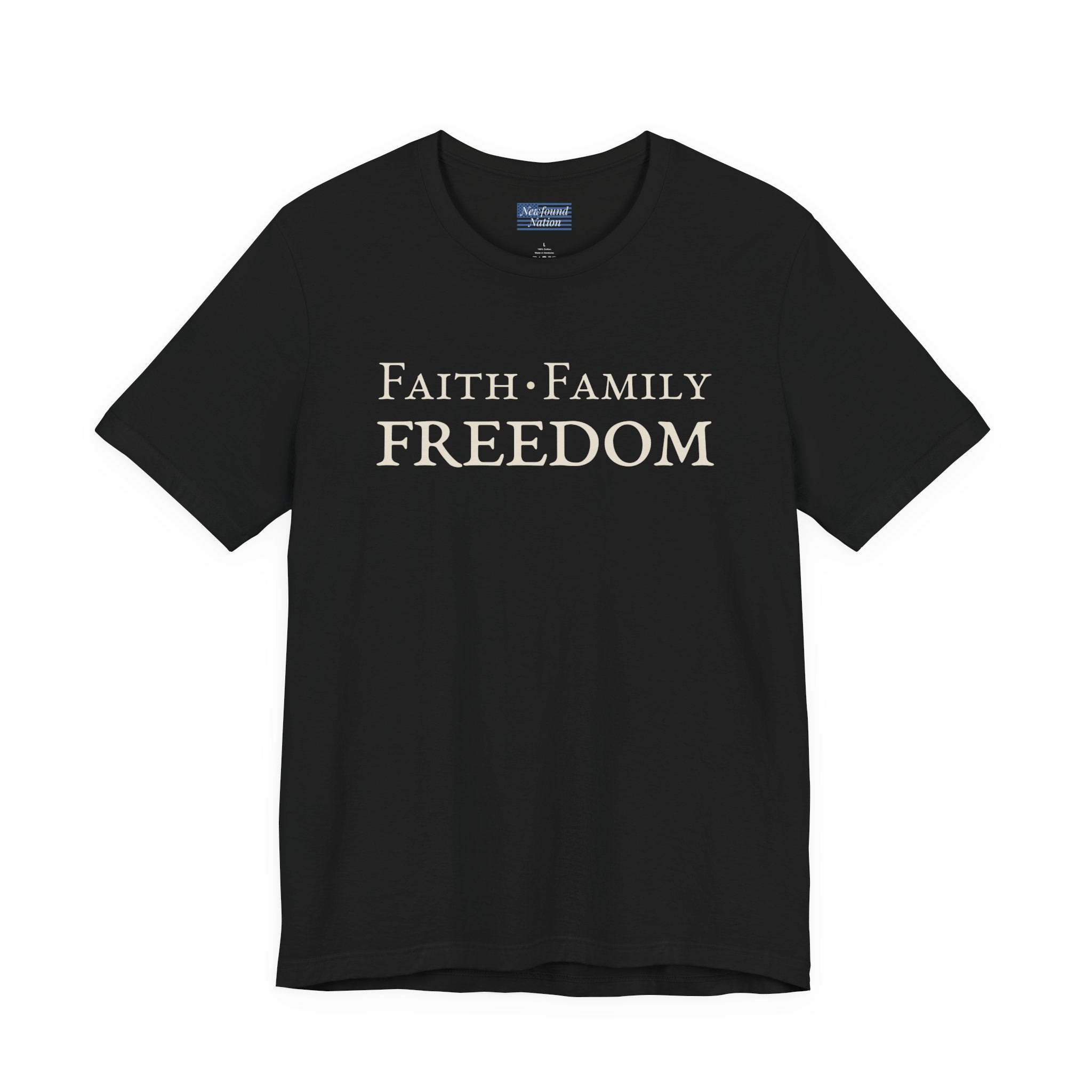 Faith. Family. Freedom. — Bold Stacked Tee (Unisex)